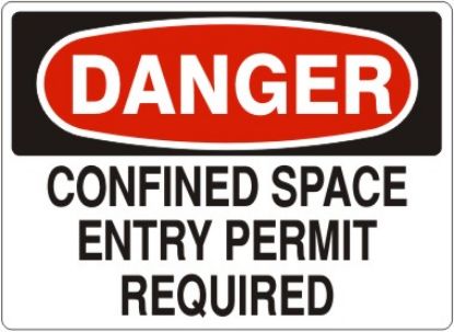 Picture of CONFINED SPACE ENTRY PERMIT REQUIRED – DANGER SIGN, 10" X 14", vInyl press-on, PER EACH